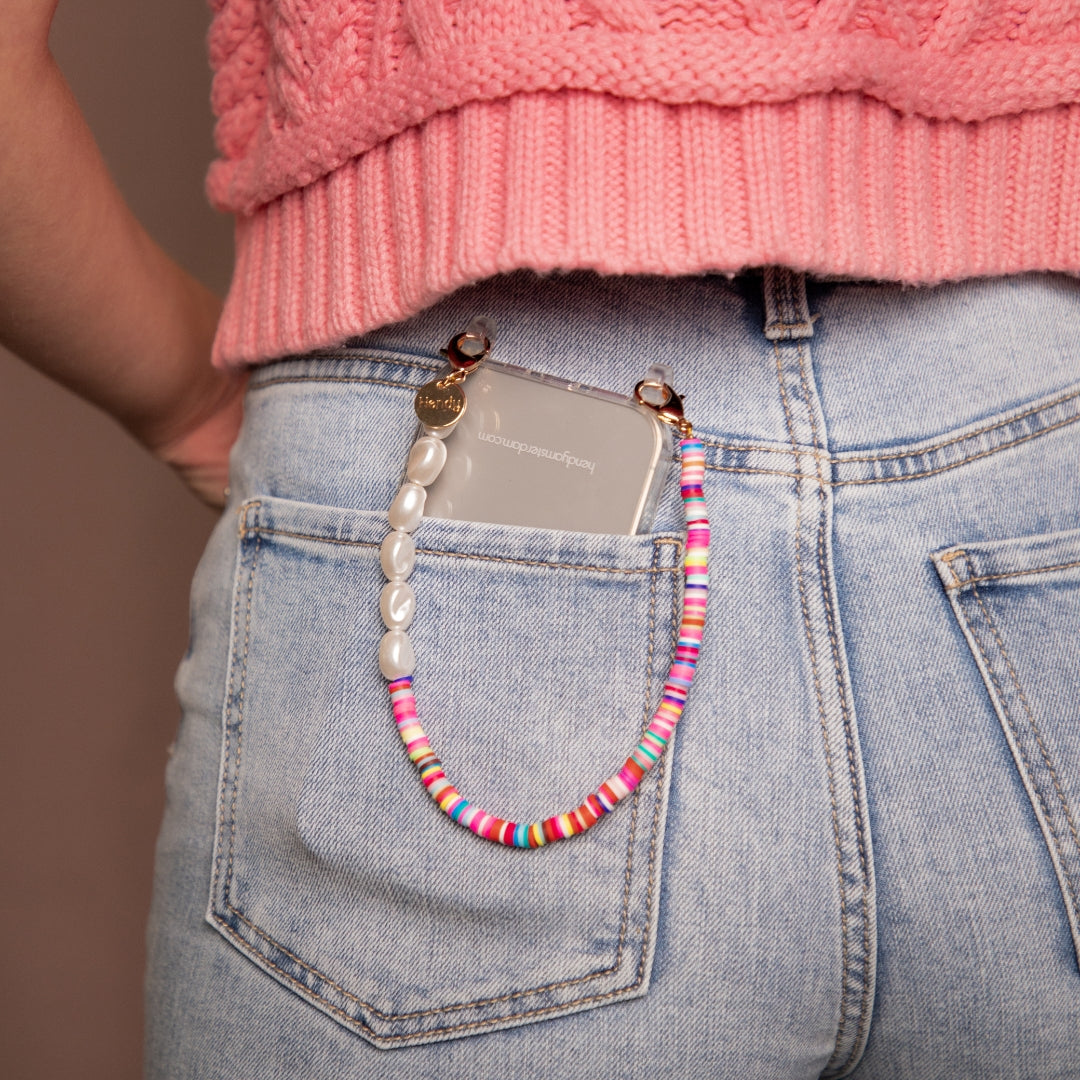 Pearl Rainbow Short Telefoonketting