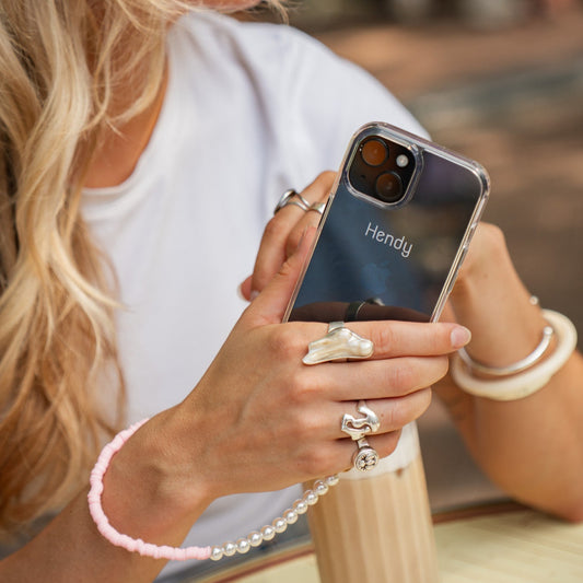 SHINY PINK KOORD MET CASE