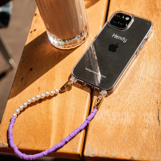 SHINY PURPLE KOORD MET CASE