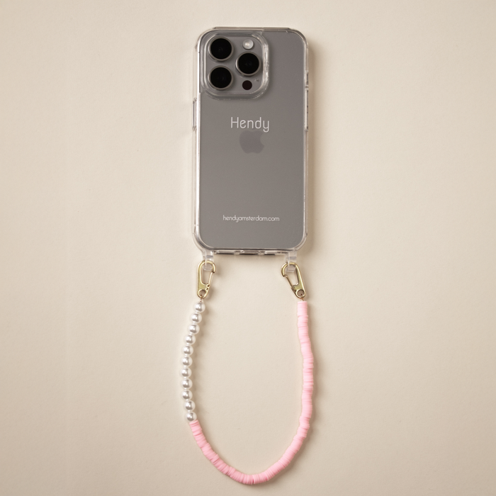 SHINY PINK KOORD MET CASE