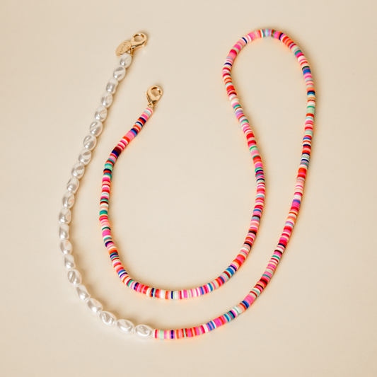 Rainbow Beads Long - los koord