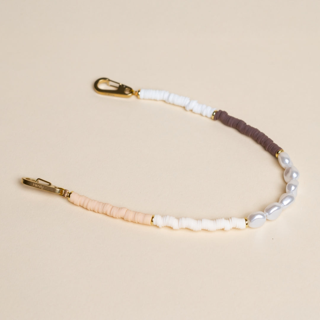 Beige Mixed Short Telefoonketting