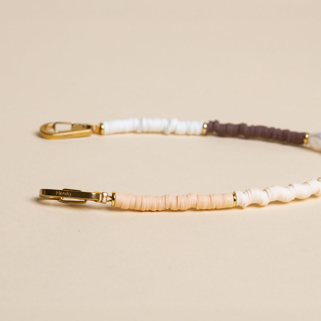 Beige Mixed Short Telefoonketting